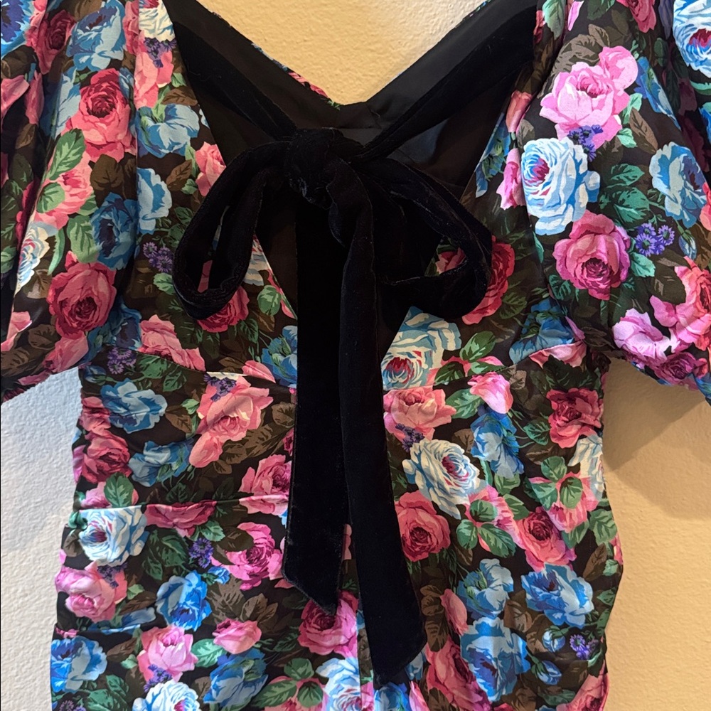 NWT Small For Love And Lemons Black Floral Marlei Mini Dress! - Picture 12 of 16